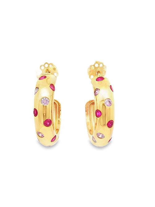 Glamour gold rosa&fucsia earrings<BR/>